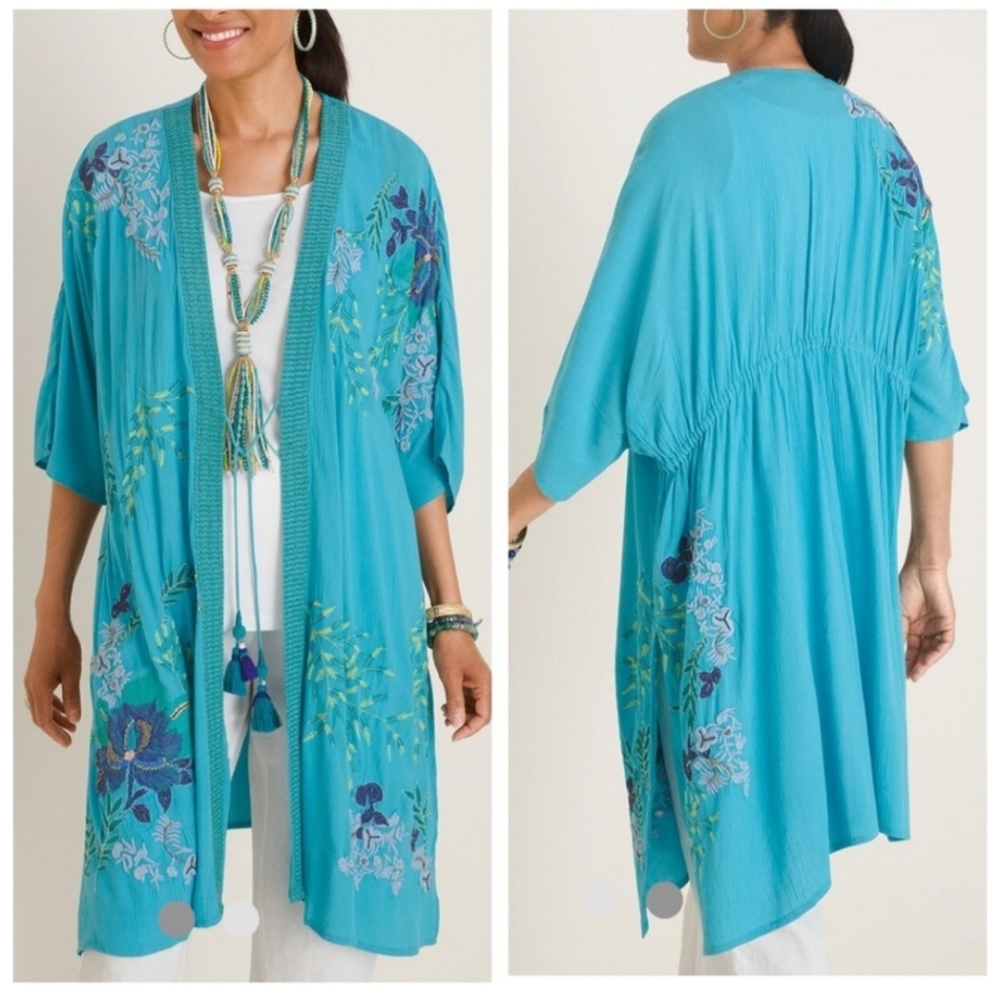 Chico's Embroidered Duster